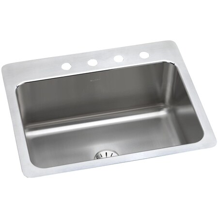 Elkay Lustertone Stainless Steel 27 X 22 X 10 Single Bowl Dual Mount Sink With Perfect Drain DLSR272210PD4